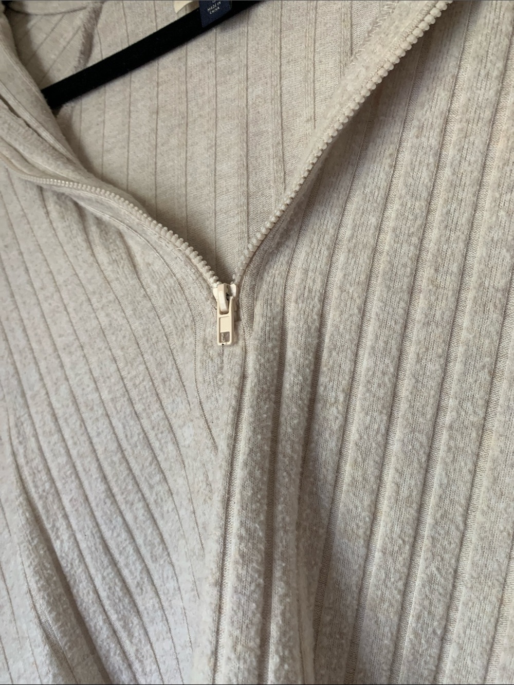 Universal Thread Beige Ribbed Cropped Hoodie - Picture 3 of 5